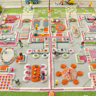IVI 3D Play Carpet 71 x 52.5 Inch Beach House Floor Rug Mat for Kids, Large - VMInnovations