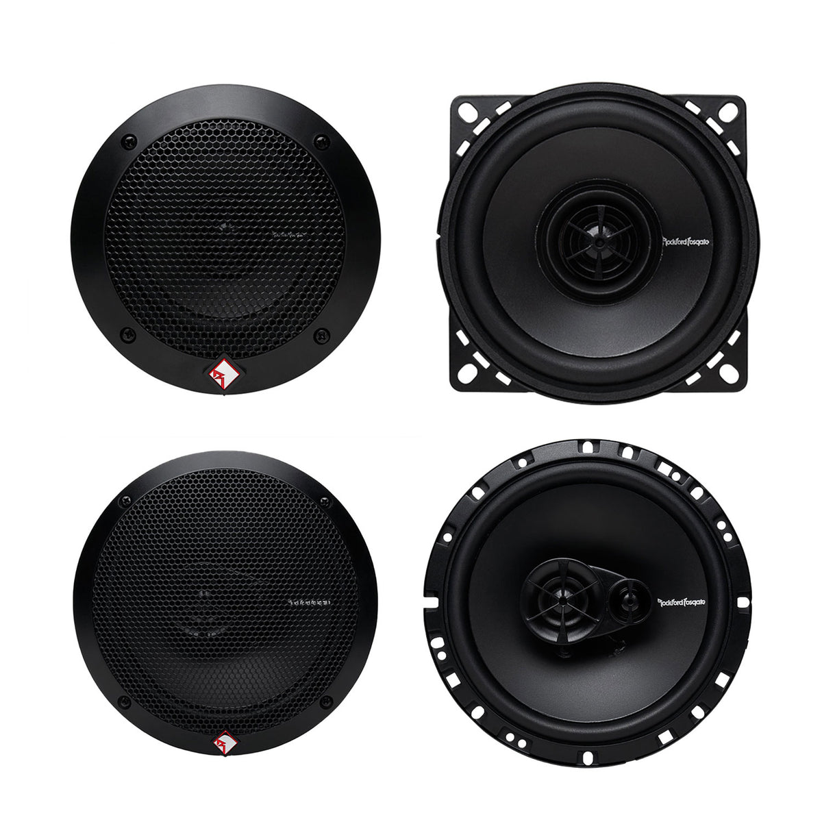 Rockford Fosgate R14X2 4 Inch Speaker (Pair) & R165X3 6.5 Inch Speaker (Pair)