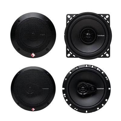 Rockford Fosgate R14X2 4 Inch Speaker (Pair) & R165X3 6.5 Inch Speaker (Pair)