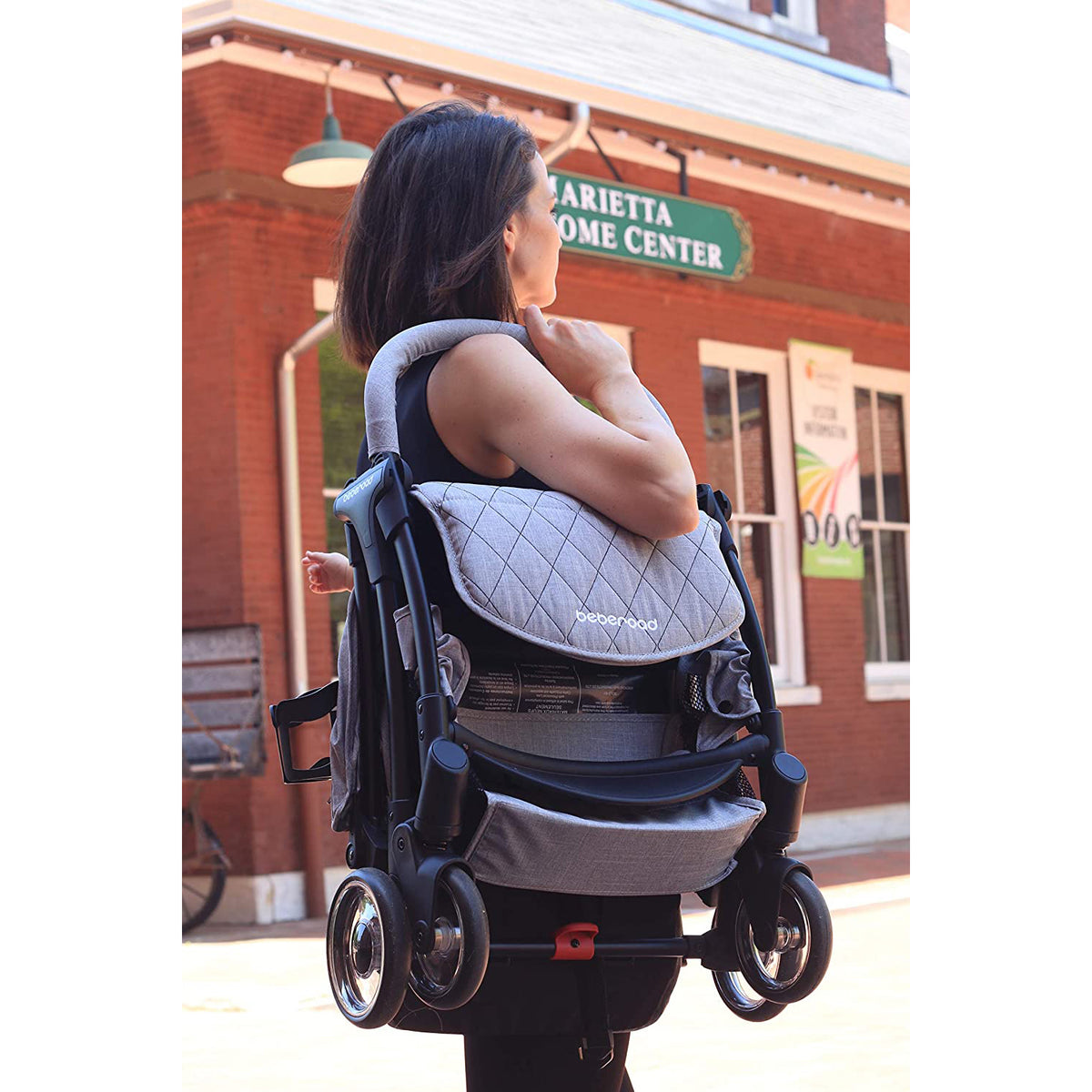 Beberoad R2 Ultra Lightweight Baby Newborn Stroller w/ Waterproof Canopy, Grey - VMInnovations