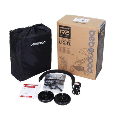 Beberoad Universal Mosquito Net, Black & R2 Ultra Lightweight Stroller, Black