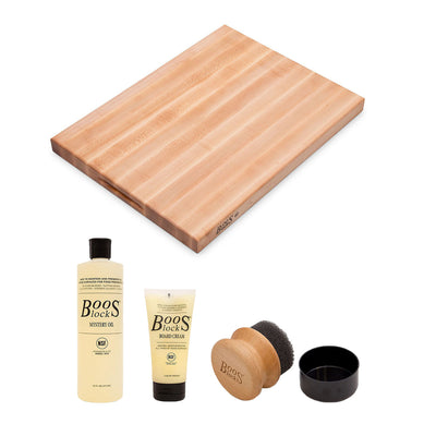 John Boos Maple Wood 24 Inch Cutting Board and 3 Piece Care and Maintenance Set - VMInnovations