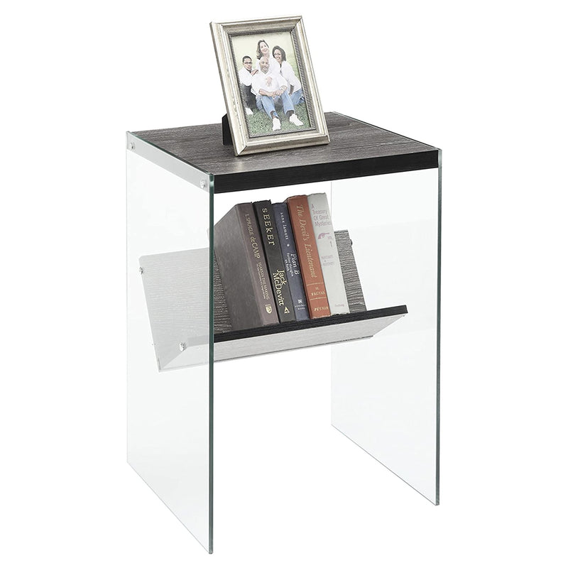 Convenience Concepts Accent Furniture Glass End Table with Storage Shelf (Used)