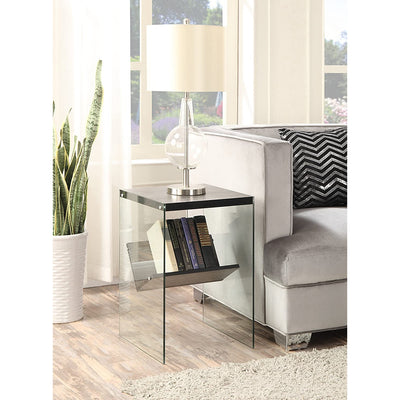 Convenience Concepts Accent Furniture Glass End Table with Storage Shelf (Used)