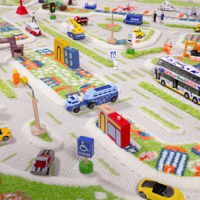 IVI 3D Play Carpets 86 x 59 Inch Mini City Educational Mat Rug, Extra Large - VMInnovations