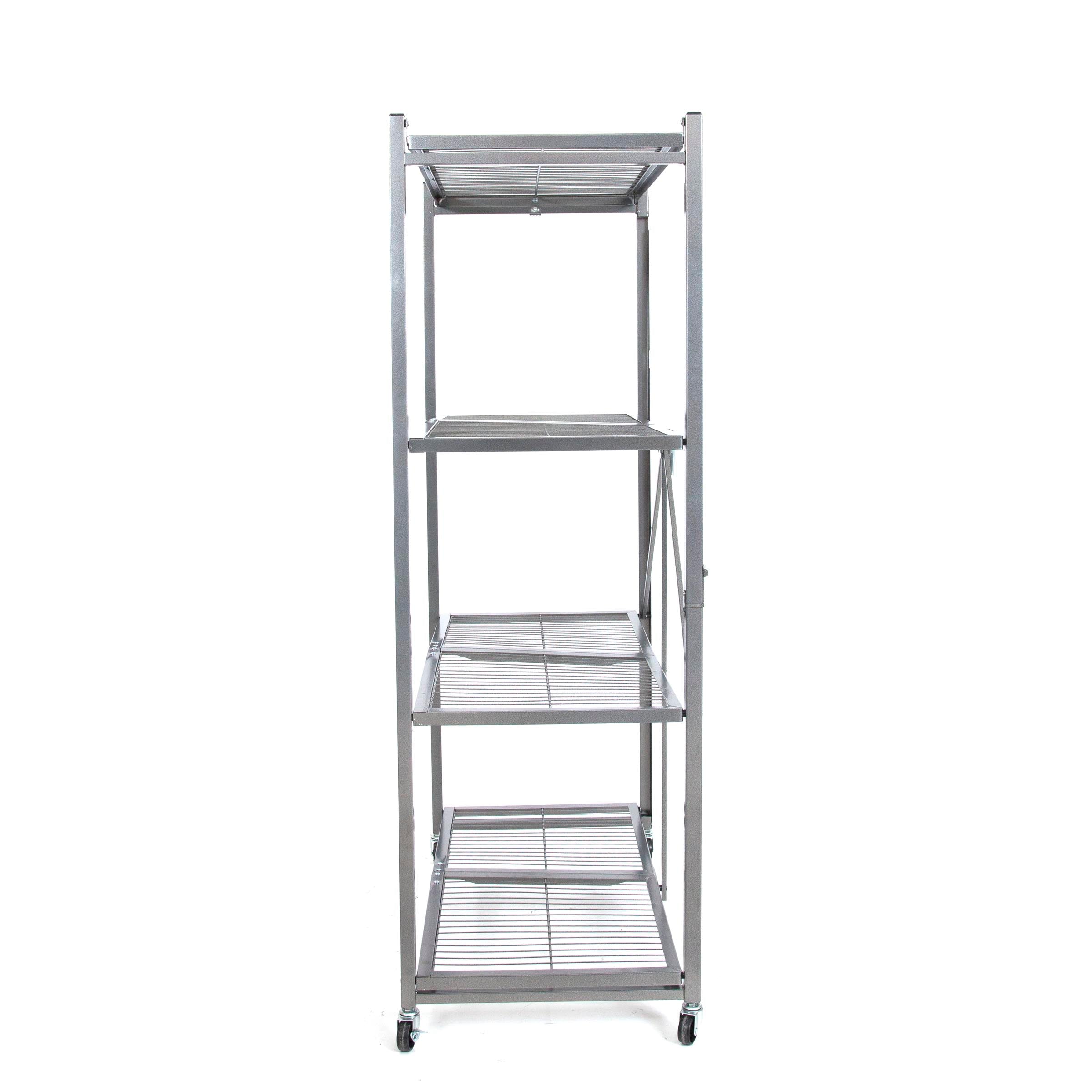 Origami Wheeled 4-Shelf Folding Steel Shelving, 2pk(21"x36"x60") (For Parts) - VMInnovations