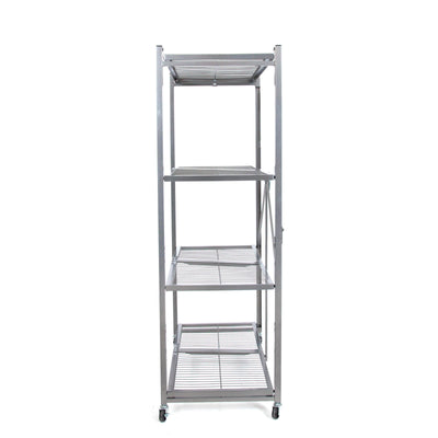 Origami Wheeled 4-Shelf Folding Steel Shelving, 2pk(21"x36"x60") (For Parts) - VMInnovations
