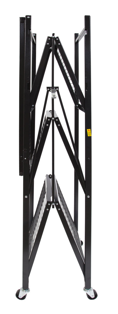 Origami 4 Shelf Large Wheeled Heavy Duty Organizational Unit, Black (Open Box) - VMInnovations