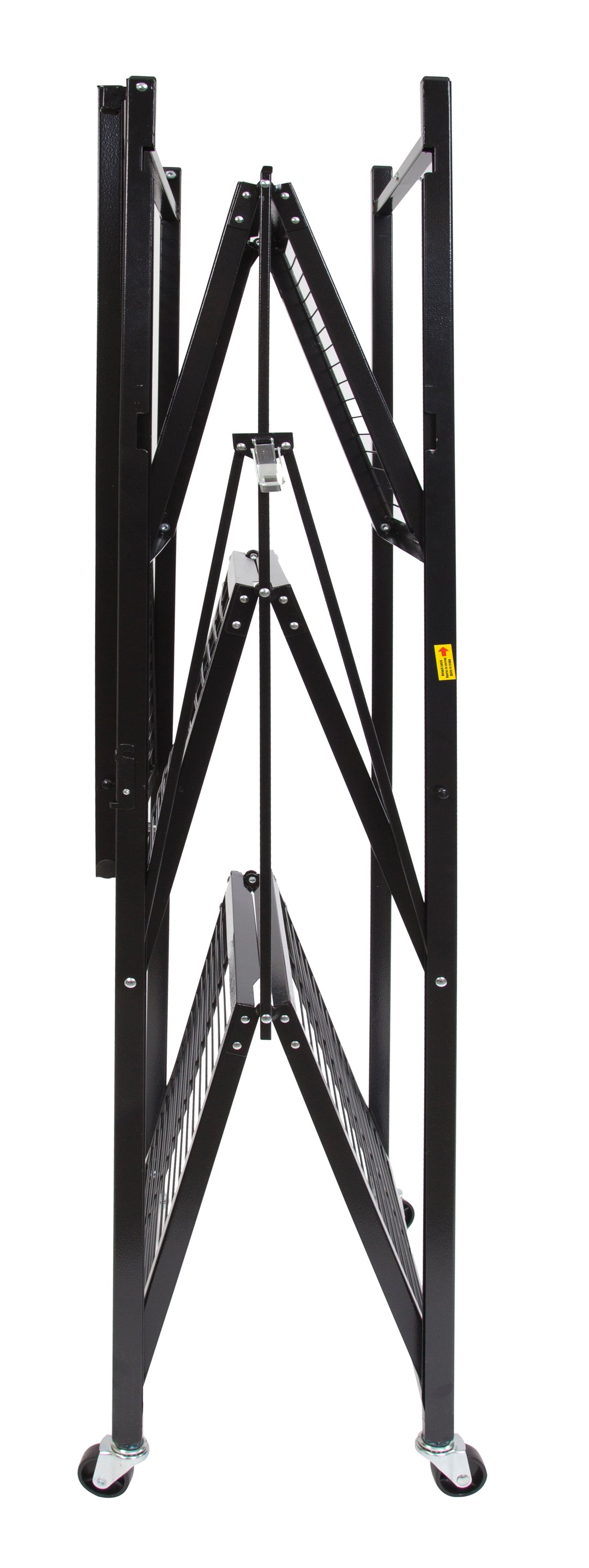 Origami 4-Pack R5-06W 4-Wheel 4-Shelf Folding Steel Wire Shelving Storage, Black - VMInnovations