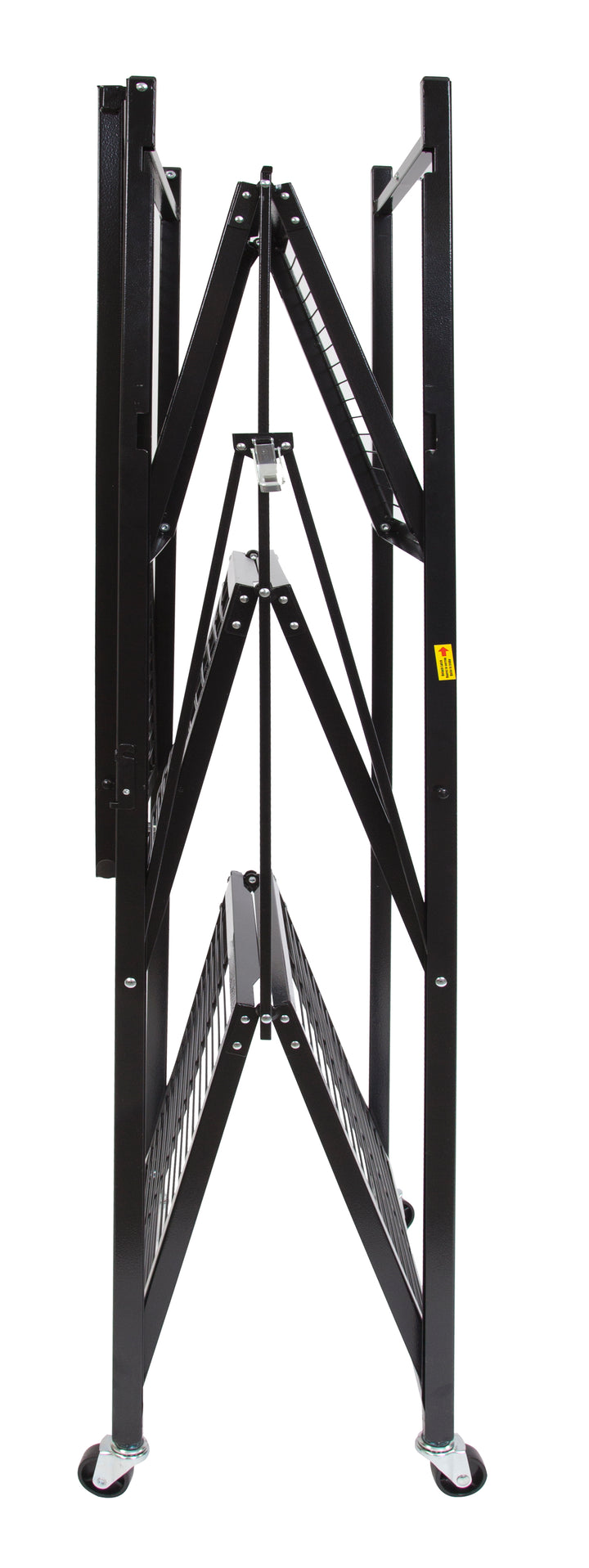Origami 4-Pack R5-06W 4-Wheel 4-Shelf Folding Steel Wire Shelving Storage, Black - VMInnovations