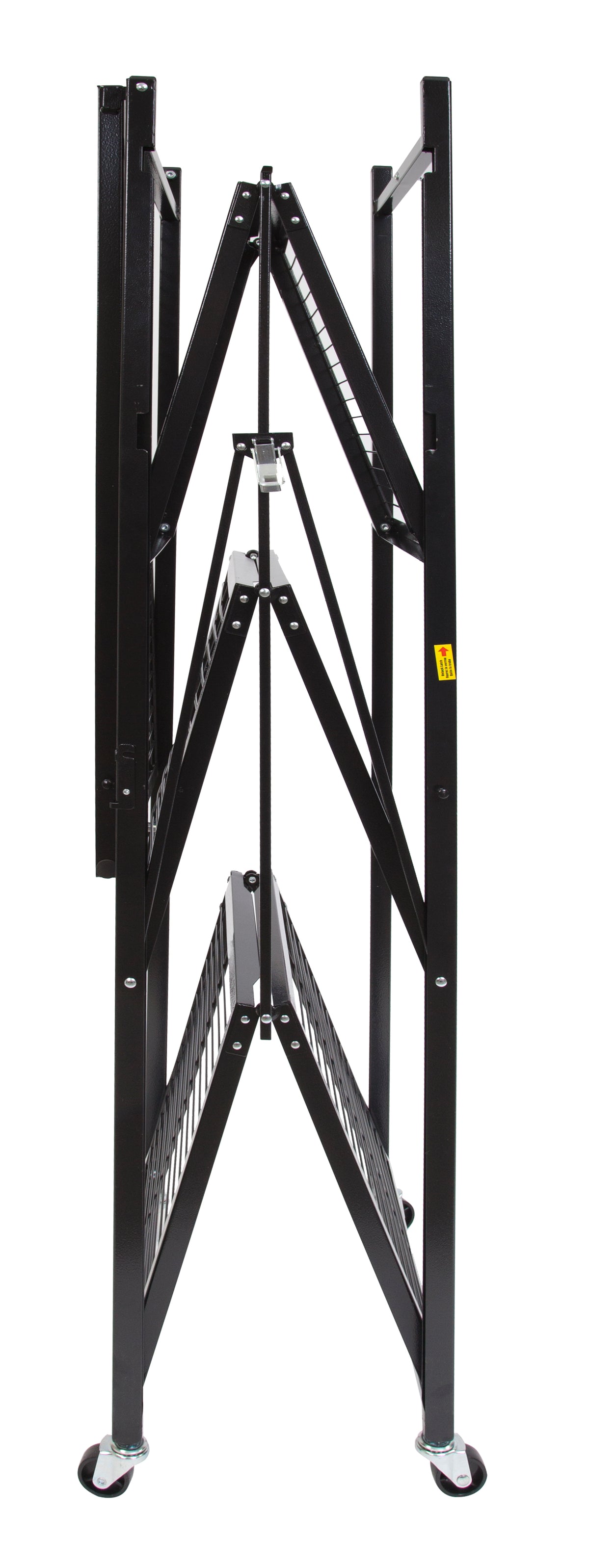 Origami R5-06W Black 4-Wheeled and 4-Shelf Folding Steel Wire Shelving Storage - VMInnovations