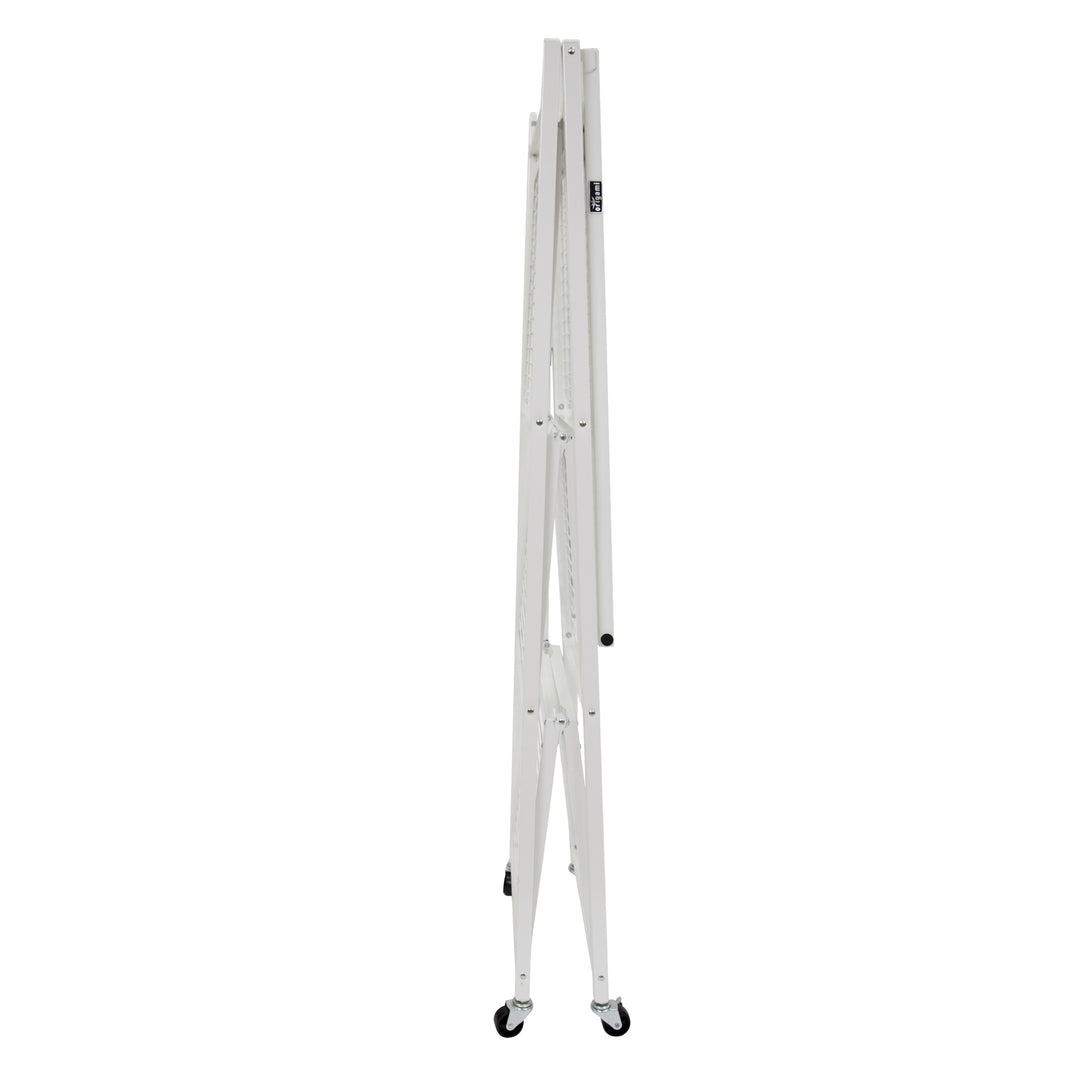 Origami R5 Foldable 4 Tier Storage Rack w/ Wheels, White, (Open Box)