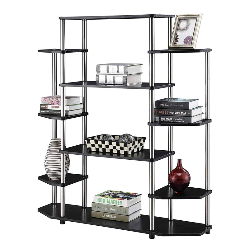 Convenience Concepts Designs2Go Wall Unit Storage Bookshelf Decor, Wood (Black)