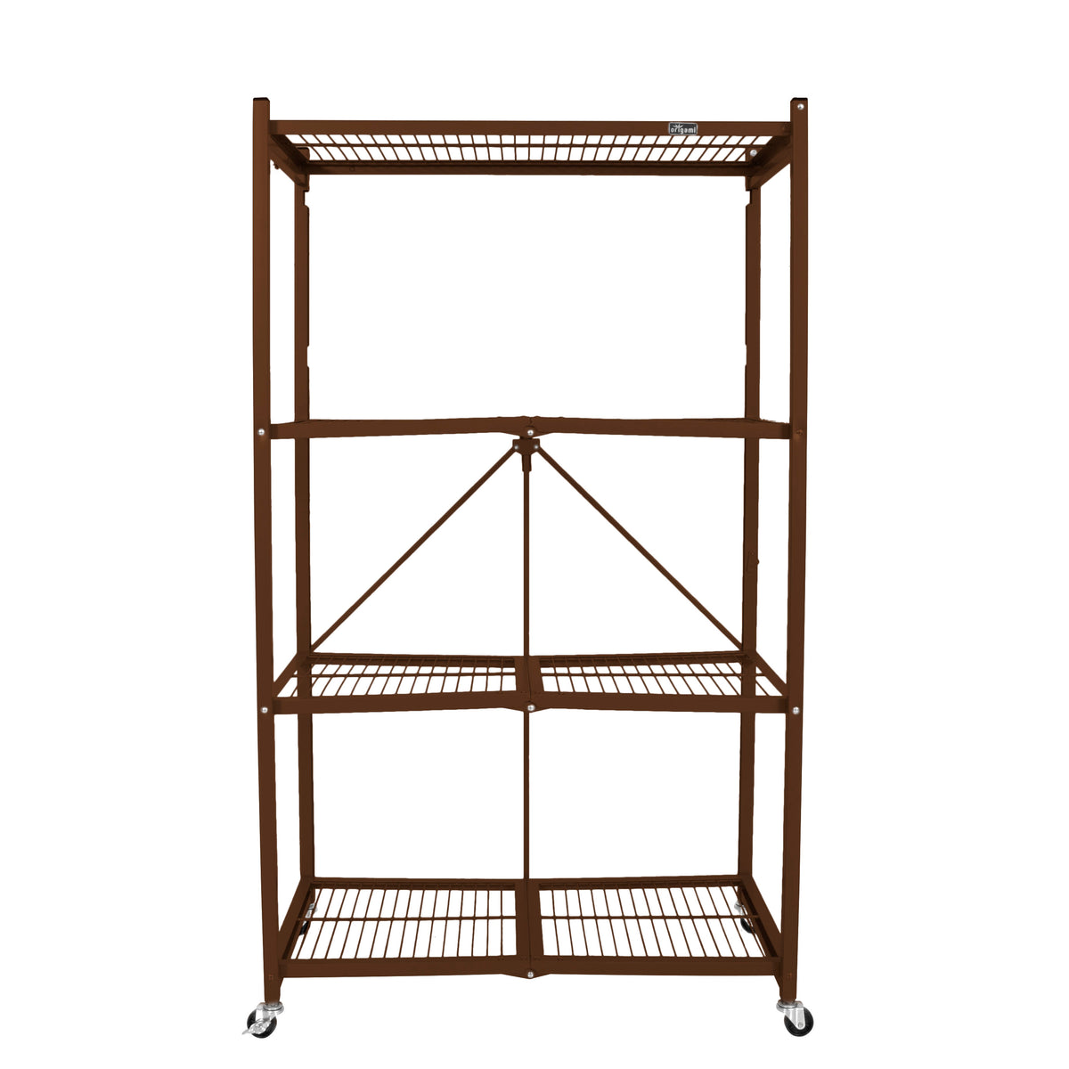 Origami 4-Shelf Multi-Purpose Foldable Storage Rack, Bronze (Open Box) - VMInnovations