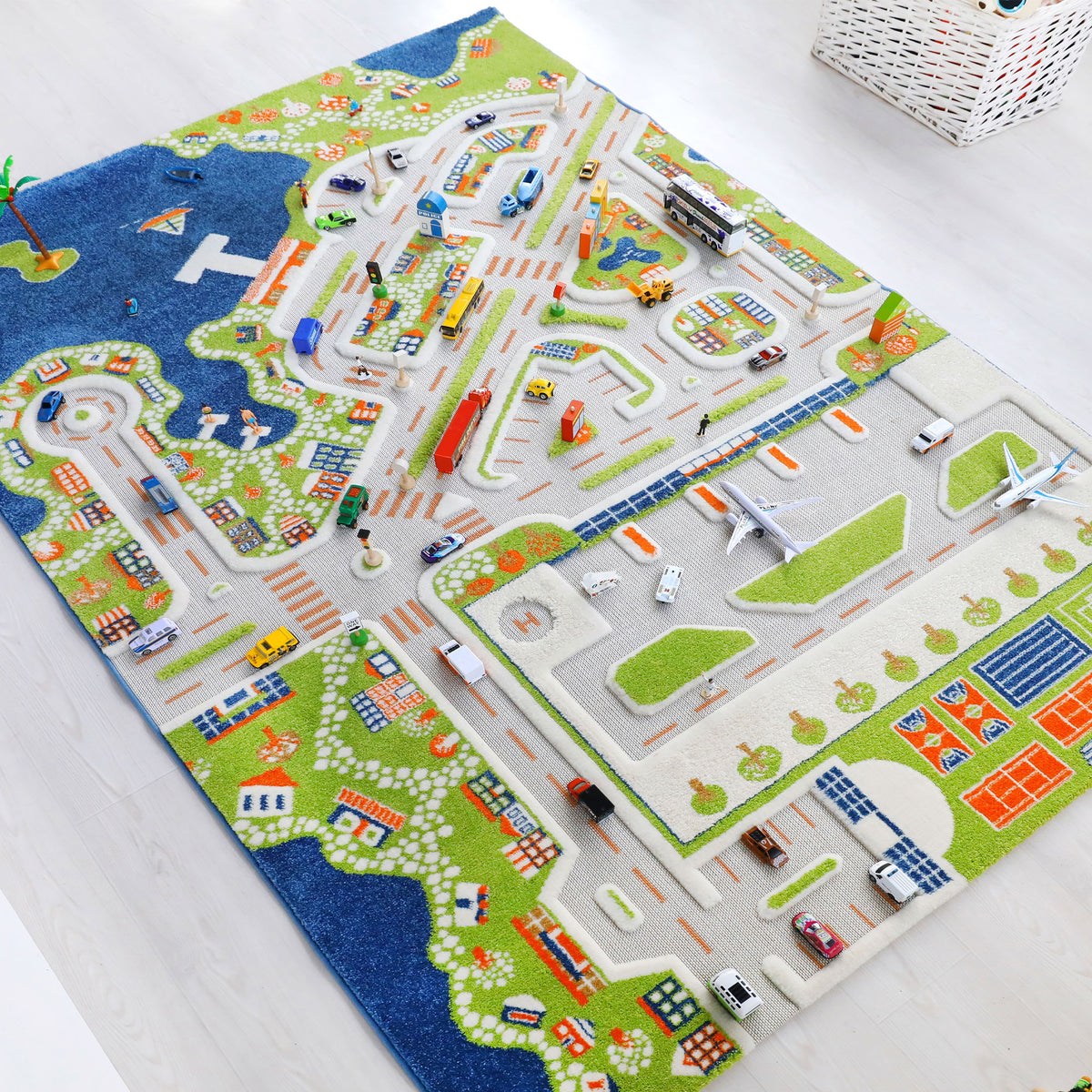 IVI 3D Play Carpets 86 x 59 Inch Mini City Educational Mat Rug, Extra Large - VMInnovations