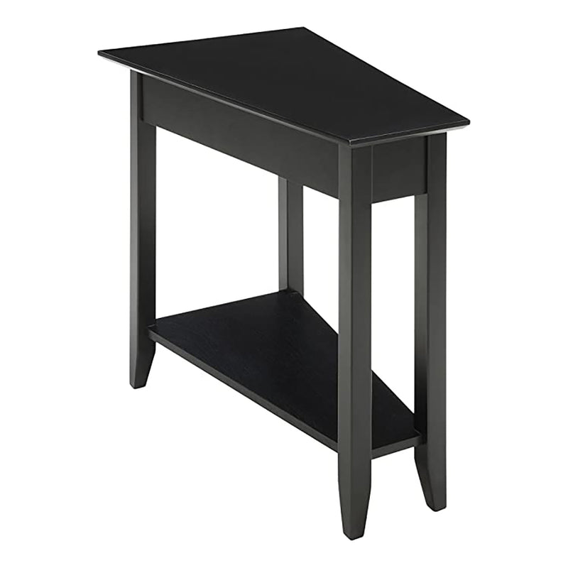 Convenience Concepts V Shape Wedge End Table, Black (Wood) (Open Box)