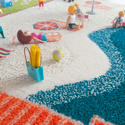 IVI 3D Play Carpet 71 x 52.5 Inch Beach House Floor Rug Mat for Kids, Large - VMInnovations