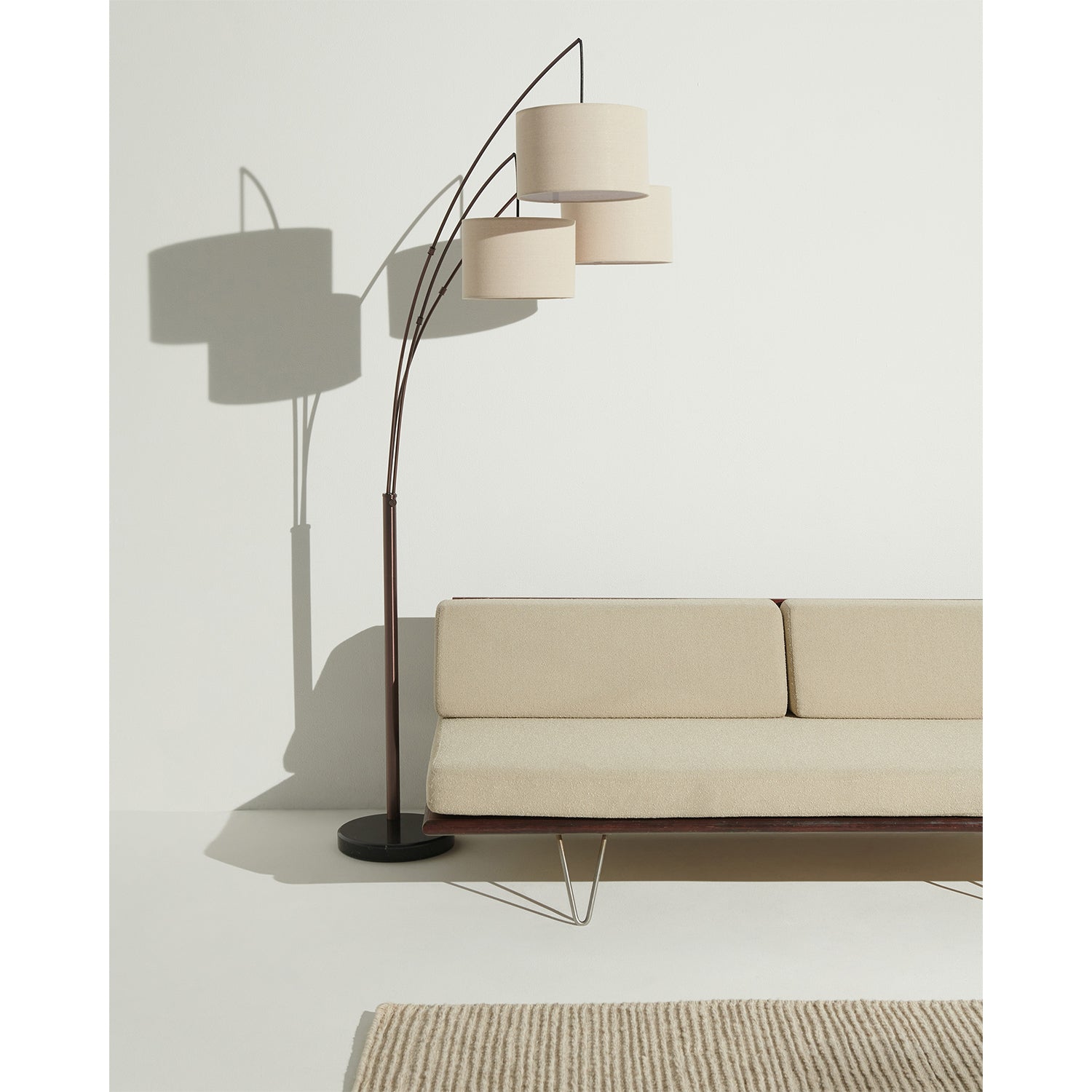 Brightech Trilage 9.5 Watt LED Bulb 3 Lights with Shades Arc Floor Lamp (Used)