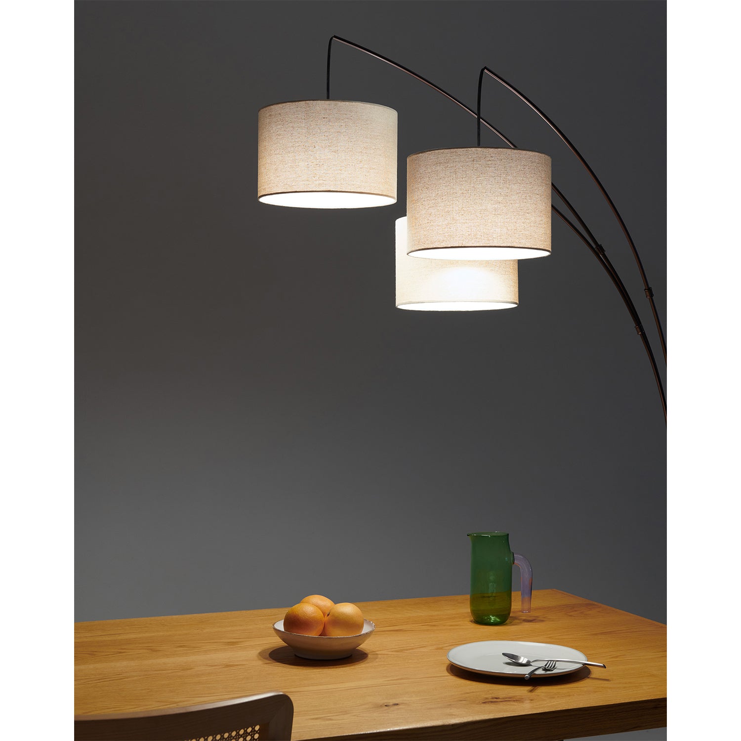 Brightech Trilage 9.5 Watt LED Bulb 3 Lights with Shades Arc Floor Lamp (Used)
