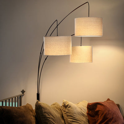 Brightech Trilage 9.5 Watt LED Bulb 3 Lights with Shades Arc Floor Lamp (Used)