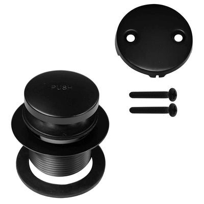 Westbrass Tiptoe Bathtub Drain Trim Set w/ 2 Hole Faceplate, Black (Open Box)