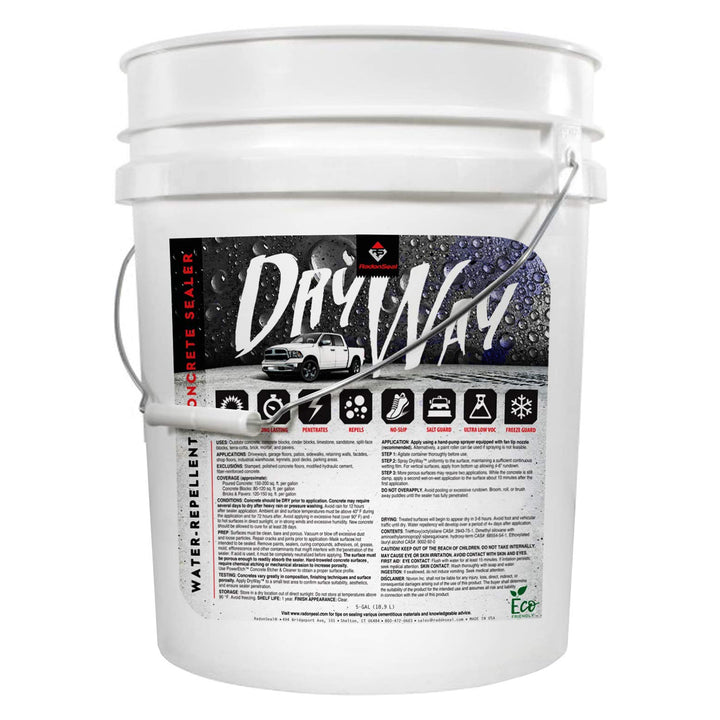 RadonSeal DryWay Outdoor Concrete Driveway Clear Penetrating Sealer, 5 Gallon