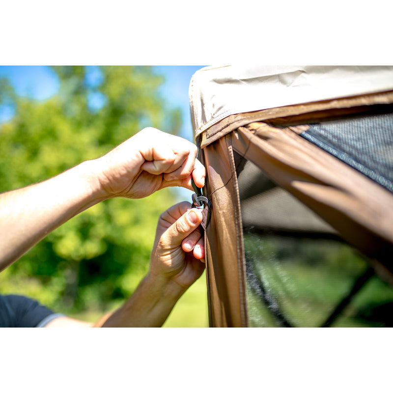 CLAM Quick-Set Escape/Sky Screened Gazebo Canopy Tent Rain Fly Tarp, Tan (Used)