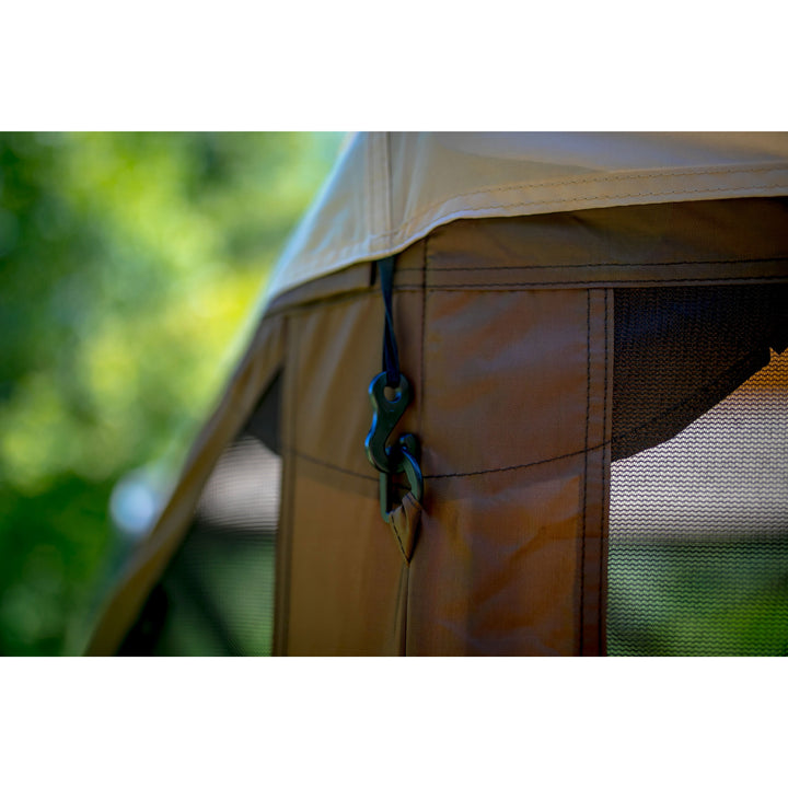 CLAM Quick-Set Escape/Sky Screened Gazebo Canopy Tent Rain Fly Tarp, Tan (Used)