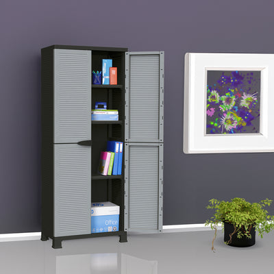 RAM Quality Products UTILITY 3 Shelf Lockable Storage Cabinet, Gray (Open Box) - VMInnovations