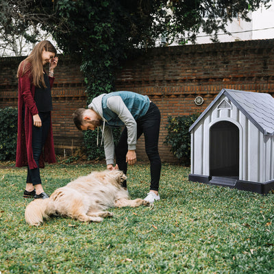 Ram Quality Products Pet House Waterproof Dog Kennel Shelter, Gray (For Parts) - VMInnovations