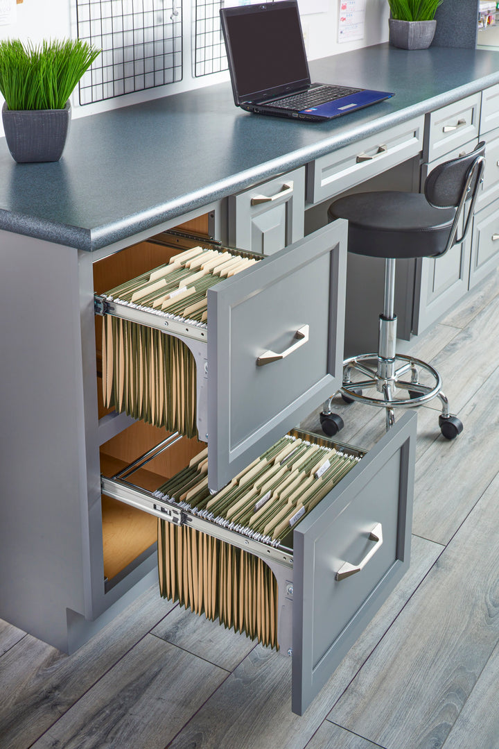 Rev-A-Shelf 15" Base Cabinet File Drawer Organizer System, Chrome, RAS-FDSM-DM15