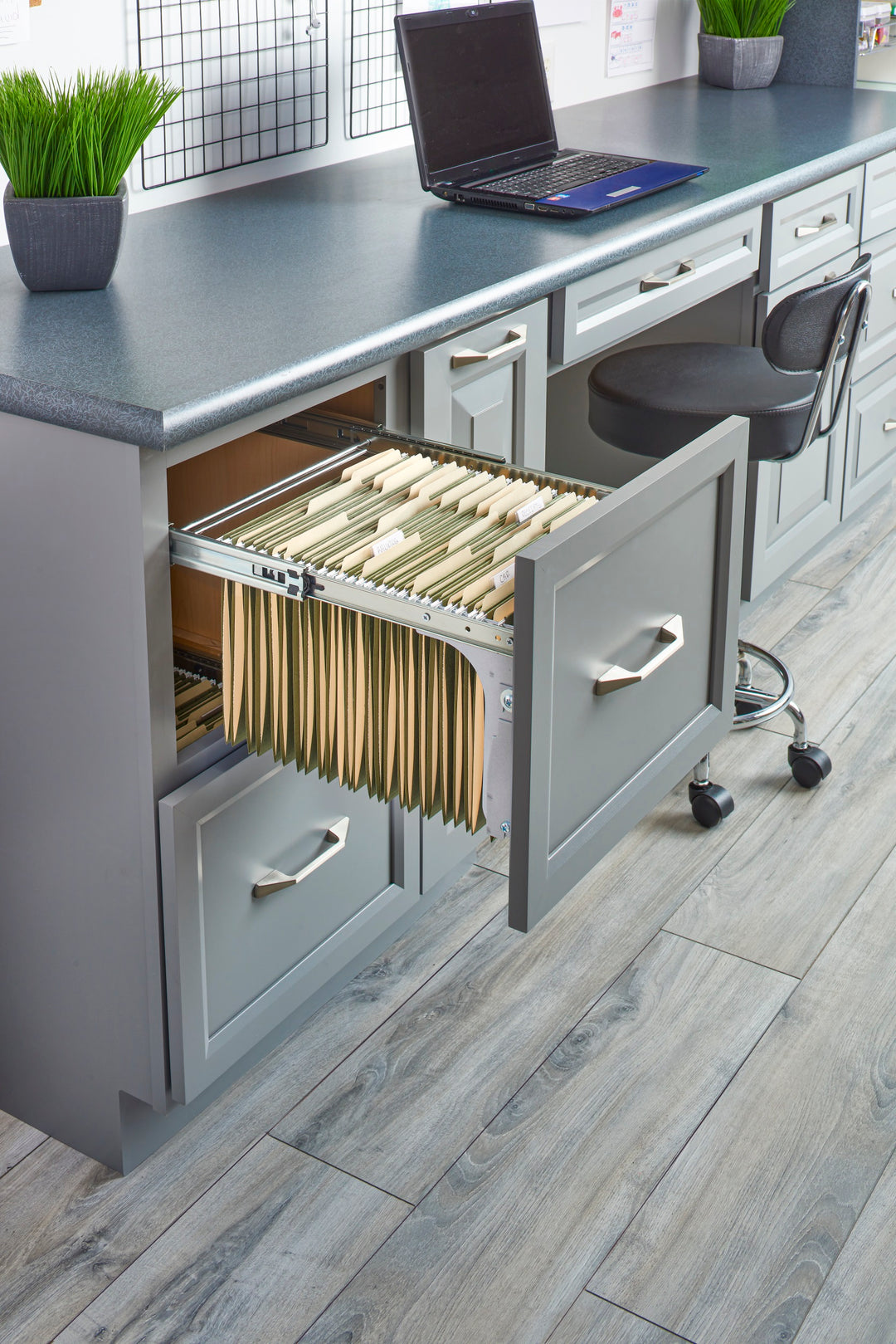 Rev-A-Shelf 15" Base Cabinet File Drawer Organizer System, Chrome, RAS-FDSM-DM15