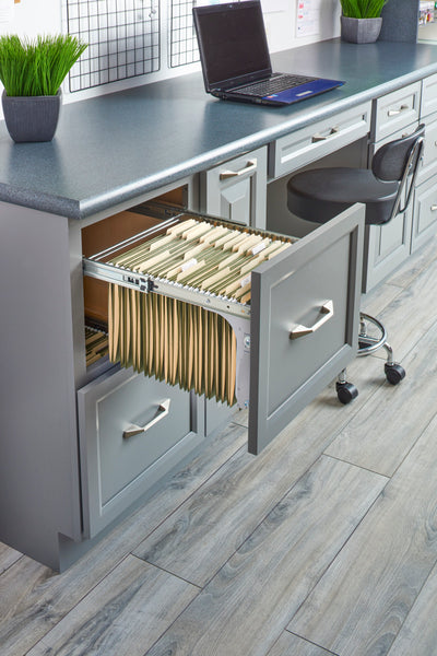 Rev-A-Shelf 15" Base Cabinet File Drawer Organizer System, Chrome, RAS-FDSM-DM15 - VMInnovations