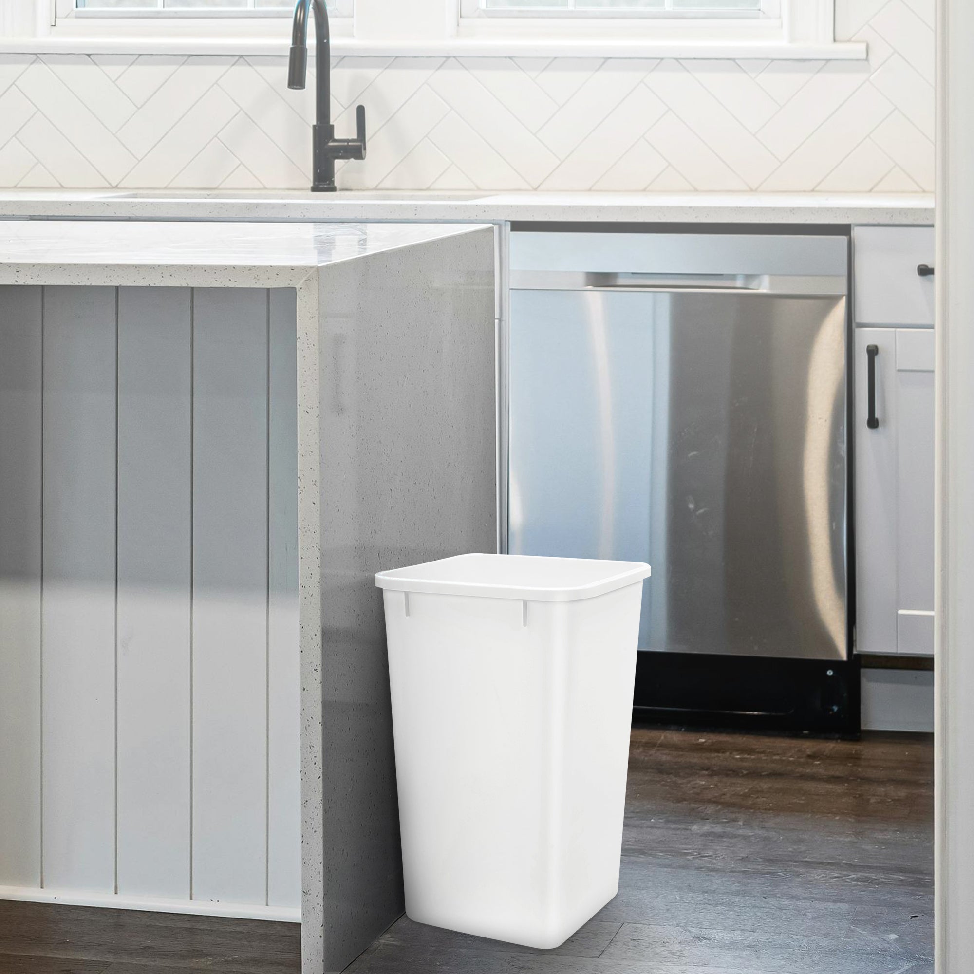 Rev-A-Shelf Polymer Replacement 35 qt. Trash Bin, White, 2 Pack, RV-35-11-2 - VMInnovations