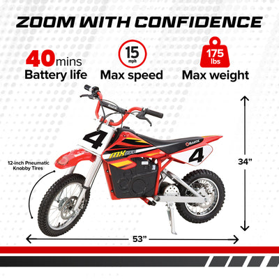 Razor MX500 Red Dirt High-Torque Electric Motorcycle Dirt Bike for Adult (Used)