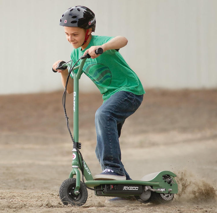 Razor RX200 Electric Off Road Kids Scooter, Rear Wheel Drive, Disc Brakes, Green