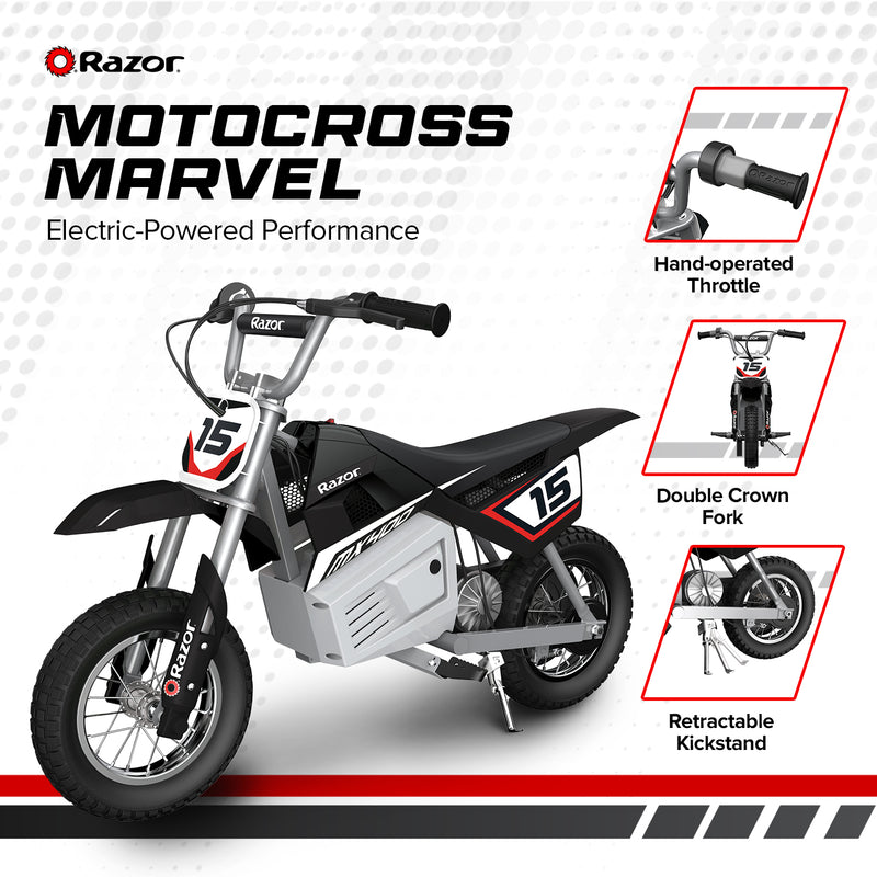 Razor MX400 24V Dirt Rocket Electric Motorcycle Bike | Black (Open Box)