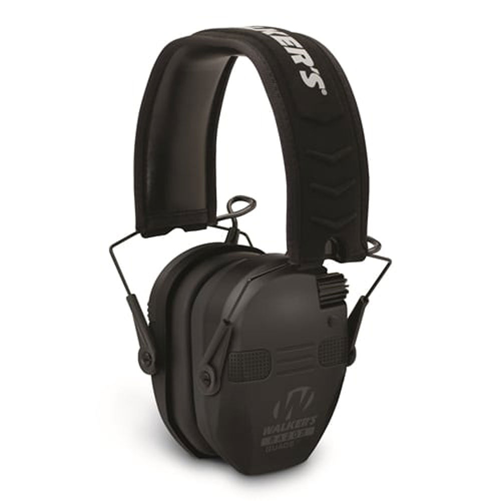 Walker's Razor Slim Electronic Quad Ear Muff, Black (Refurbished) (Used)