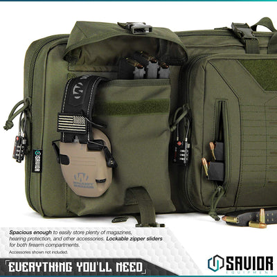 Savior Green Urban Warfare Double Rifle Gun Carrying Case, 46 Inch (Used)