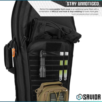 Savior Equipment T.G.B. Black Covert Rifle Carrying Case with Strap, 30 Inch