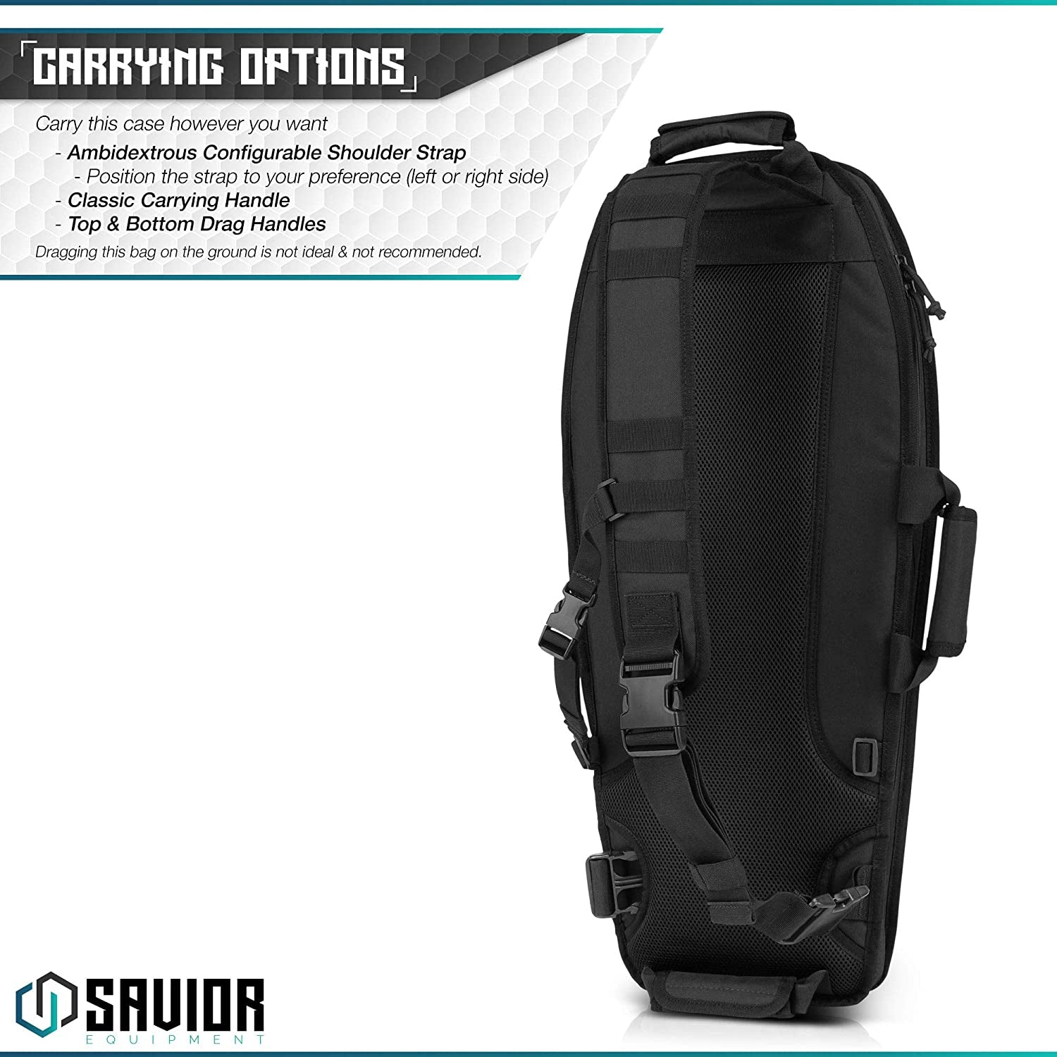 Savior Equipment T.G.B. Black Covert Rifle Carrying Case with Strap, 30 Inch