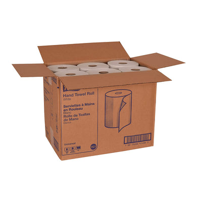 Tork RB6002 Universal 600 Foot1 Ply Hardwound Paper Towel Roll, White (12 Pack)