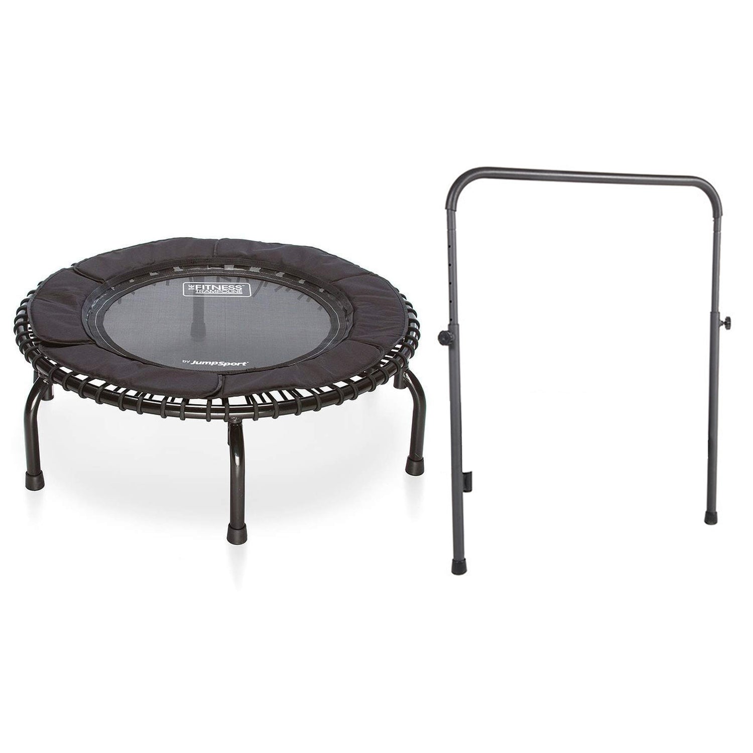 JumpSport 250 Fitness Rebounder Mini Trampoline & Handle Bar Accessory, Black - VMInnovations