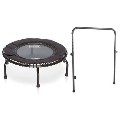 JumpSport 250 Fitness Rebounder Mini Trampoline & Handle Bar Accessory, Black - VMInnovations
