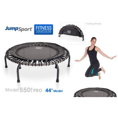 JumpSport 550f PRO Indoor 44-Inch Folding Fitness Trampoline, Black (Open Box)