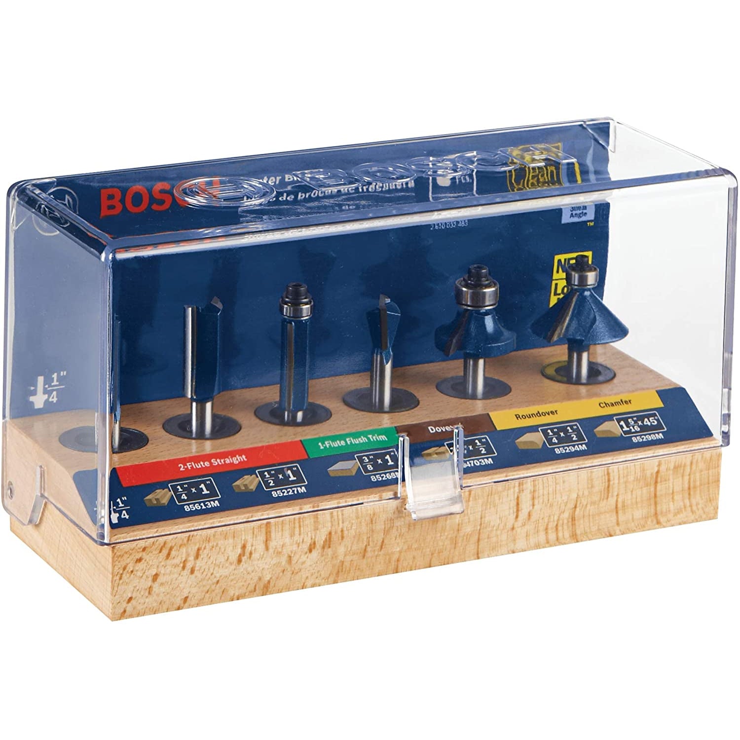 Bosch Universal Shank Carbide Tipped 0.25 Inch Router Bit Set, 6pc (Open Box) - VMInnovations