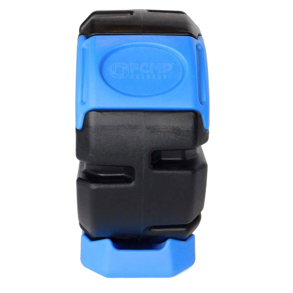 FCMP Outdoor Half Size 19 Gallon Plastic Rolling Composter Tumbler Bin, Blue - VMInnovations