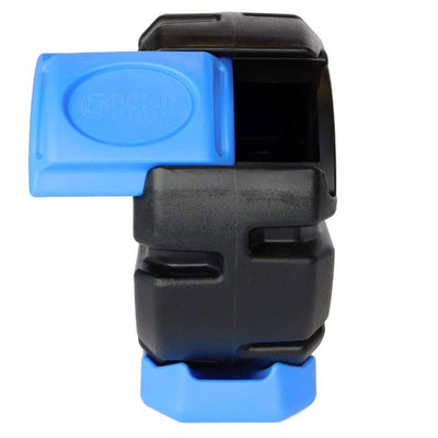 FCMP Half Size 19 Gallon Plastic Rolling Composter Tumbler Bin, Blue (Open Box) - VMInnovations