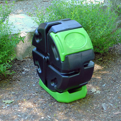 FCMP Outdoor Half Size 19 Gallon Plastic Rolling Composter Tumbler Bin, Green - VMInnovations