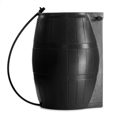 FCMP Outdoor 50-Gallon BPA Free Home Rain Water Catcher Barrel, Black (2 Pack)